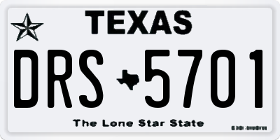 TX license plate DRS5701