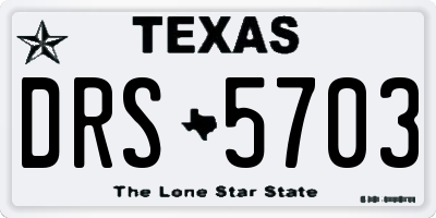 TX license plate DRS5703