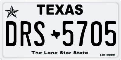 TX license plate DRS5705