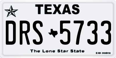 TX license plate DRS5733