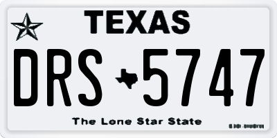 TX license plate DRS5747