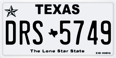 TX license plate DRS5749