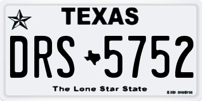 TX license plate DRS5752