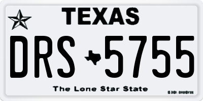 TX license plate DRS5755