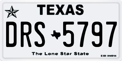TX license plate DRS5797