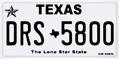 TX license plate DRS5800