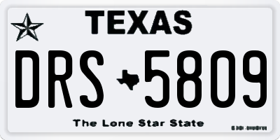TX license plate DRS5809