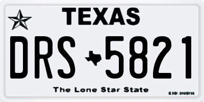 TX license plate DRS5821