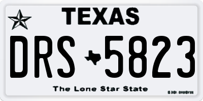 TX license plate DRS5823