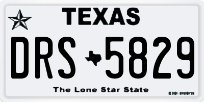 TX license plate DRS5829