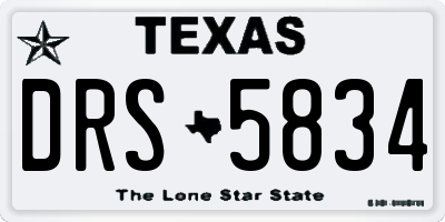 TX license plate DRS5834
