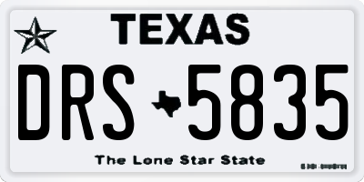 TX license plate DRS5835