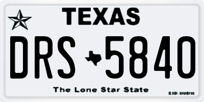 TX license plate DRS5840