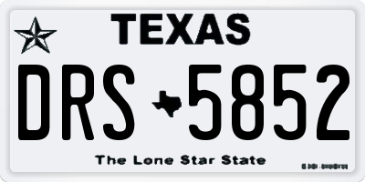 TX license plate DRS5852