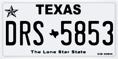 TX license plate DRS5853