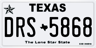 TX license plate DRS5868