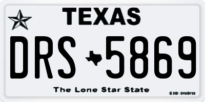 TX license plate DRS5869