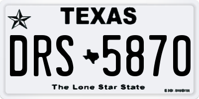 TX license plate DRS5870