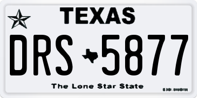 TX license plate DRS5877