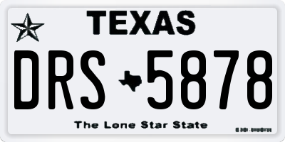 TX license plate DRS5878