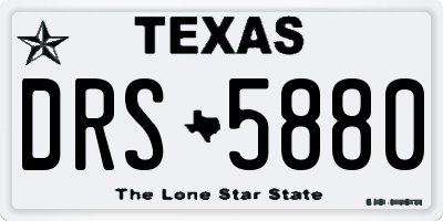 TX license plate DRS5880