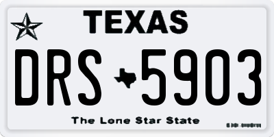 TX license plate DRS5903