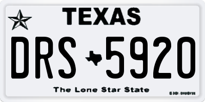 TX license plate DRS5920