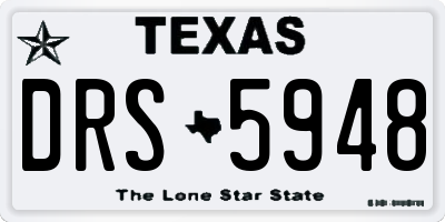 TX license plate DRS5948