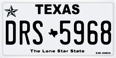 TX license plate DRS5968