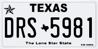 TX license plate DRS5981