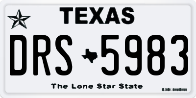 TX license plate DRS5983