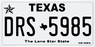 TX license plate DRS5985