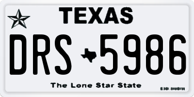 TX license plate DRS5986
