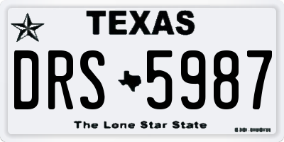 TX license plate DRS5987