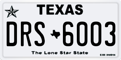 TX license plate DRS6003