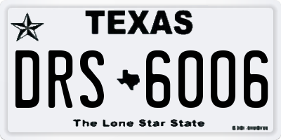 TX license plate DRS6006