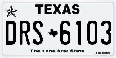 TX license plate DRS6103