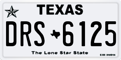TX license plate DRS6125