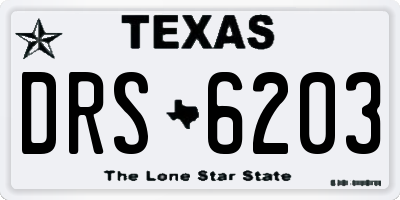 TX license plate DRS6203
