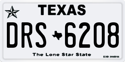 TX license plate DRS6208