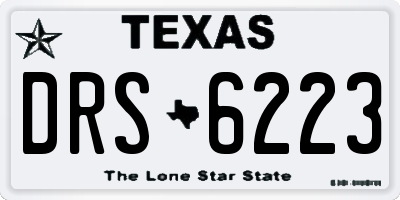 TX license plate DRS6223