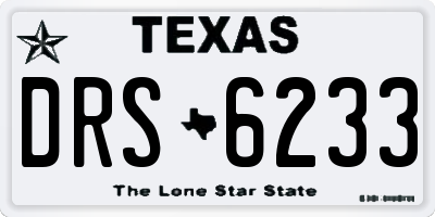 TX license plate DRS6233
