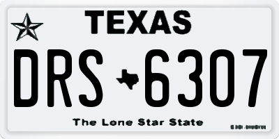 TX license plate DRS6307