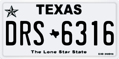 TX license plate DRS6316
