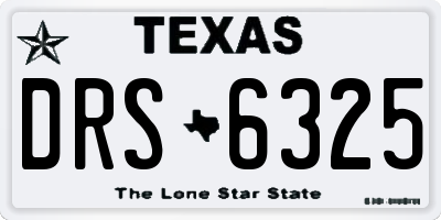 TX license plate DRS6325
