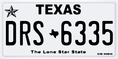 TX license plate DRS6335