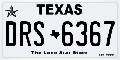 TX license plate DRS6367