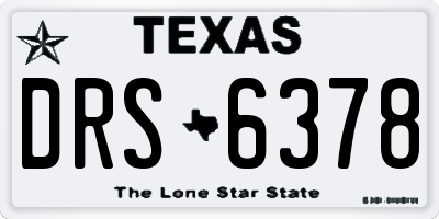 TX license plate DRS6378