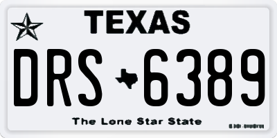 TX license plate DRS6389