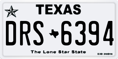 TX license plate DRS6394